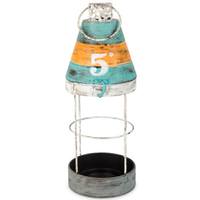Gerson 14.2" x 5.3" Metal Caged Buoy Shaped Candle Holder