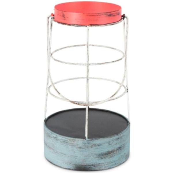 11.02" x 6.3" Metal Caged Buoy Shaped Candle Holder