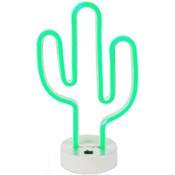 12.5" Neon Lighted Green LED Cactus