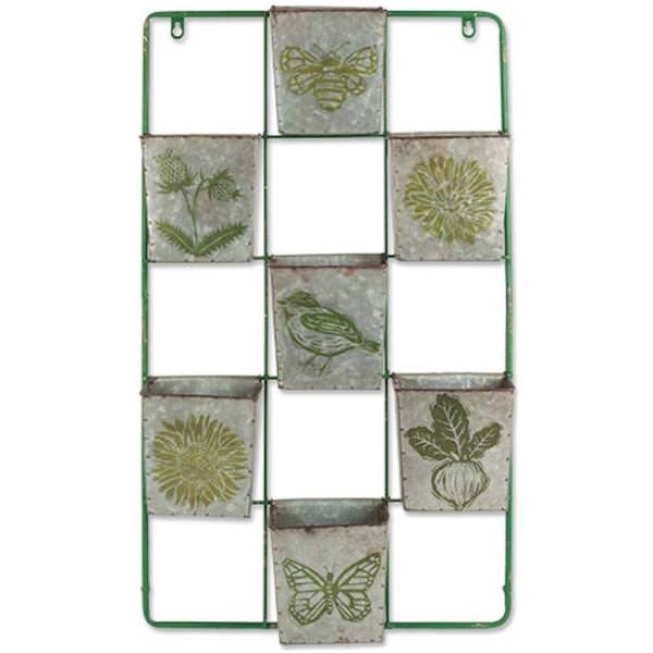 Green Two Toned Wall Pocket Organizer