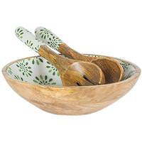 Gerson Mango Wood Bowl with Server Set (3 piece)