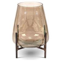 Gerson 6.8" Tinted Glass Candle Holder