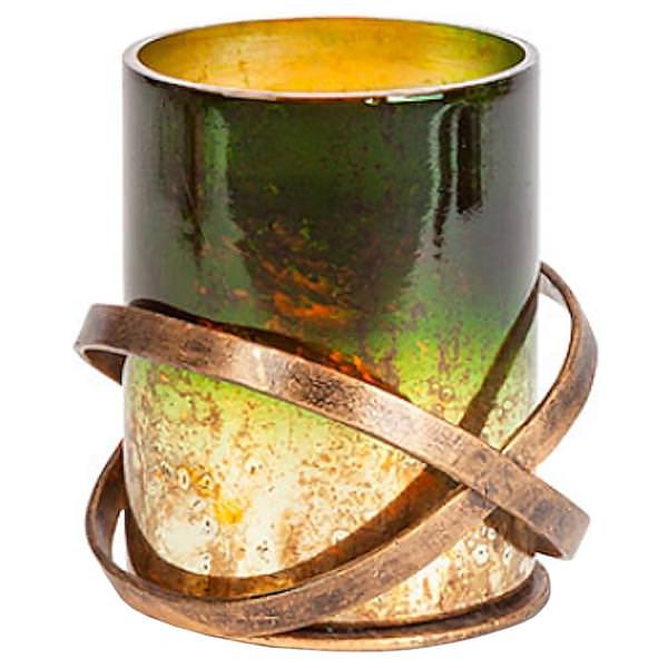 5.5" Antique Gold Metal Candle Holder