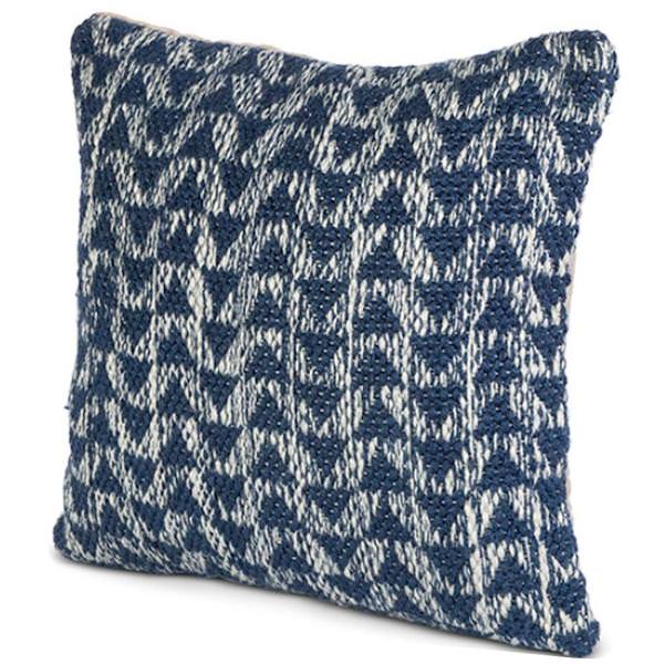 18" Blue and Ivory Pillow