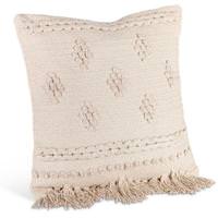 Gerson 18" Ivory Woven Cotton Pillow