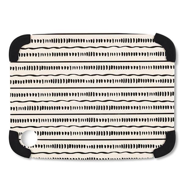 11" Black and White Dash/Line Design