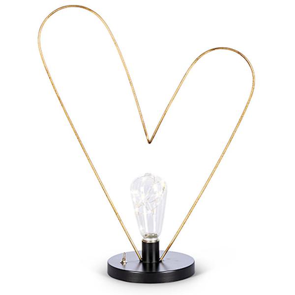18" Heart Shaped Warm White LED Pineapple