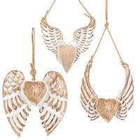 View 11" Mango Wood Angel Wings  (Set of 3)