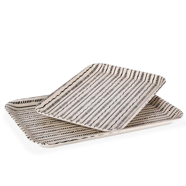 15.4" and 13.4" Wood Tray (Set of 2)
