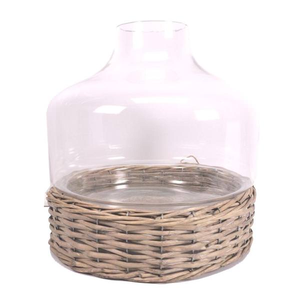 11" Glass Candle Holder