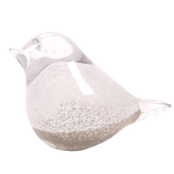White Clear and Bronze Bird Figurine