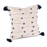 Gerson 18" Ivory and Black Woven Cotton Pillow