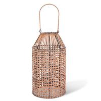 Gerson 18" Metal and Gray Lantern with Glass Tube