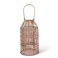 Gerson 14" Metal and Gray Lantern with Glass Tube