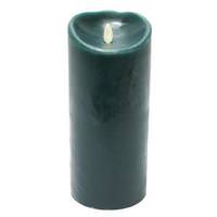 Luminara 4" x 9" Forest Green (Pine Scent) Wavy Edge Realistic Flame Battery Operated LED Wax Candle Light with Timer