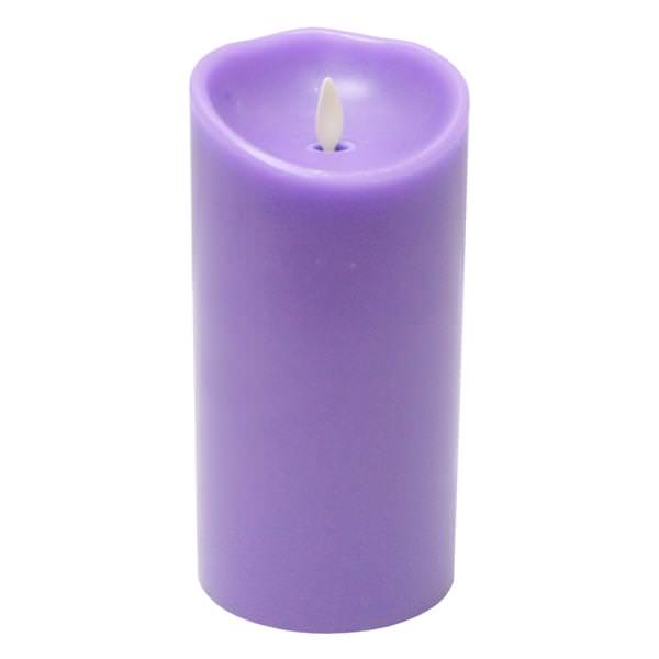3.5" x 7" Lavender (Vanilla Scent) Wavy Edge Realistic Flame Battery Operated LED Wax Candle Light with Timer