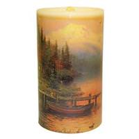 Bethlehem Lights 5" x 8.5" "End of a Perfect Day" Straight Edge AquaFlame™ Battery Operated or Electric LED Wax Candle Fountain Light with Timer