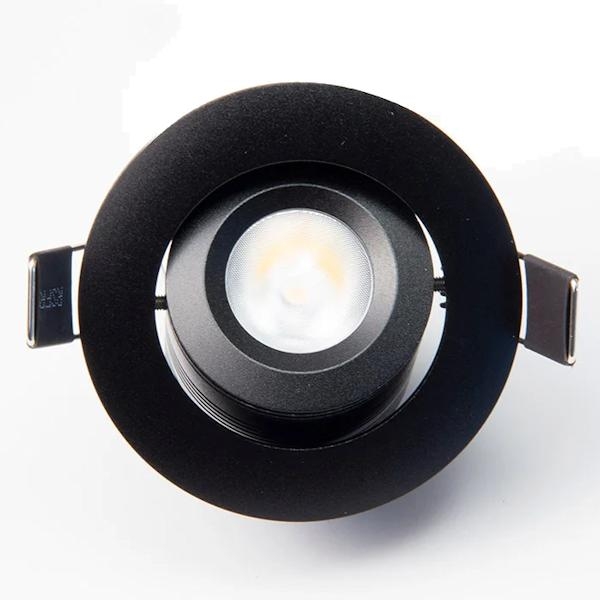 2.8" 6 watt 120 volt 3000K Natural White Black Finish Adjustable Gimbal LED Mini Downlight