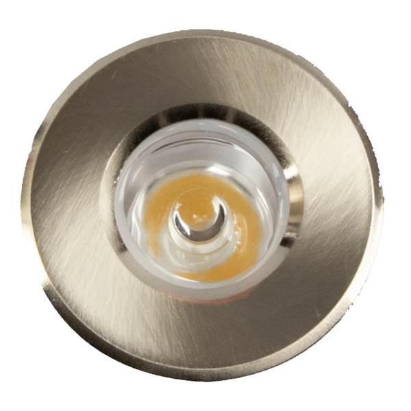 1 watt 12 volt 3000K Round Brushed Nickel Dimmable LED Pathway Light