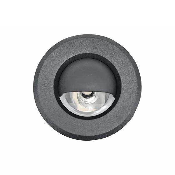 1 watt 12 volt 3000K Round Scoop Black Dimmable LED Pathway Light