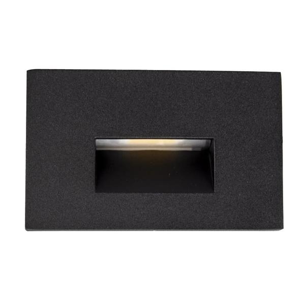 2 watt 120 volt 3000K Horizontal Scoop Black Finish Dimmable LED Step Light