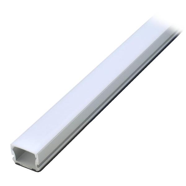 4' Silver Finish White Lens Aluminum Extruded Channel