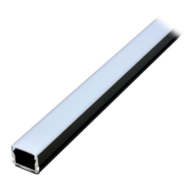 4' Black Finish White Lens Aluminum Extruded Channel