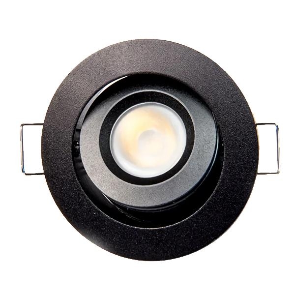 2" 3 watt 120 volt 3000K Natural White Black Finish Adjustable Gimbal LED Mini Downlight
