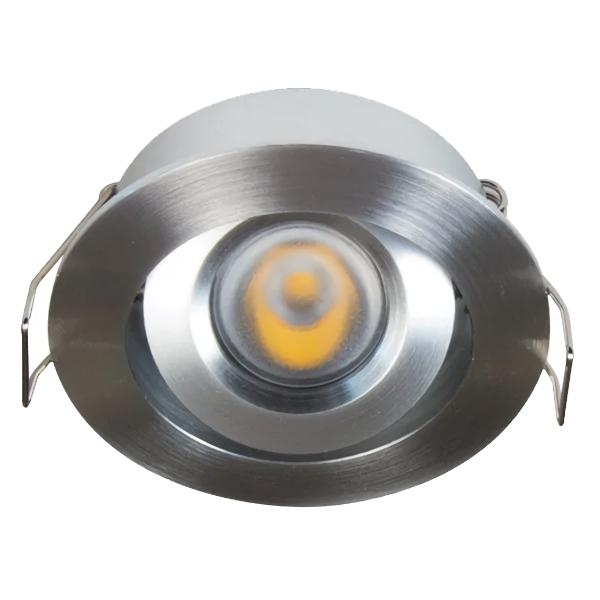 2" 3 watt 120 volt 3000K Natural White Brushed Nickel Finish Adjustable Gimbal LED Mini Downlight
