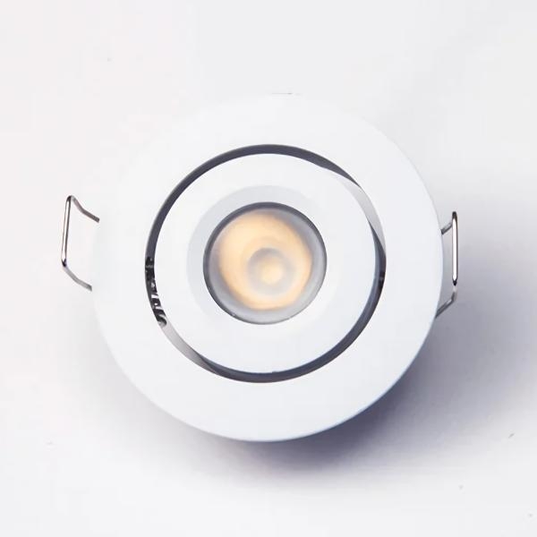 2" 3 watt 120 volt 3000K Natural White White Finish Adjustable Gimbal LED Mini Downlight