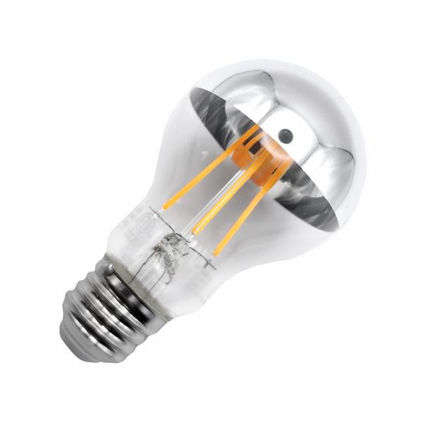 7.5 watt 120 volt A19 Medium Screw Base 2700K Warm White Silver Bowl Dimmable LED