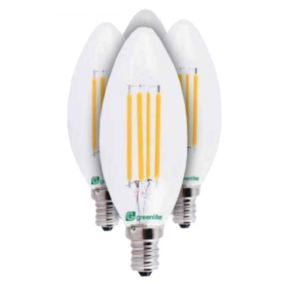 5 watt 120 volt B10 Candelabra Screw Base 2700K Warm White Dimmable LED (4 Pack)