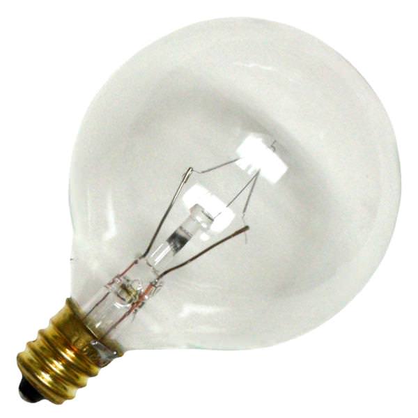 15 watt 130 volt G16.5 Candelabra Screw Base Clear