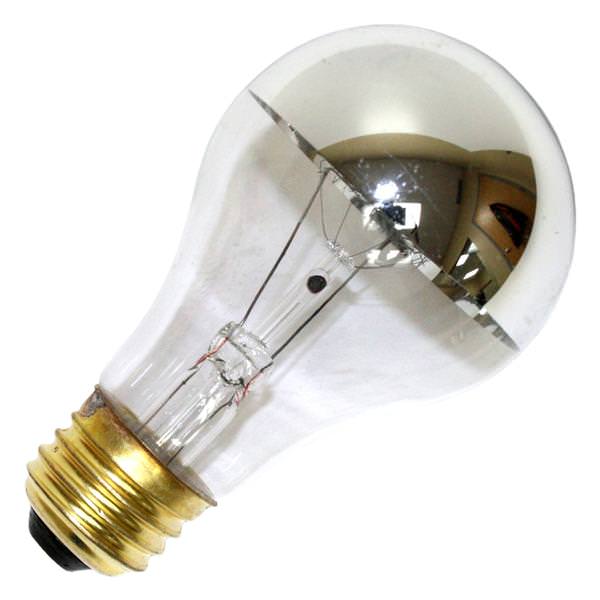 100 watt 130 volt A19 Medium Screw Base Long Life Clear / Silver