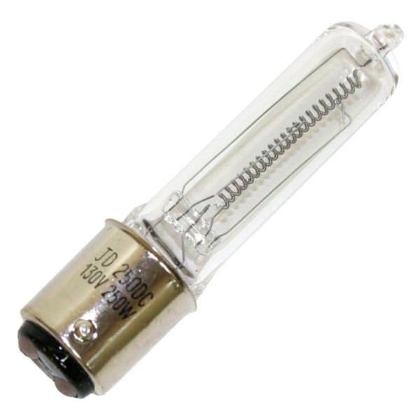250 watt 130 volt T4 Double Contact Bayonet Base Clear