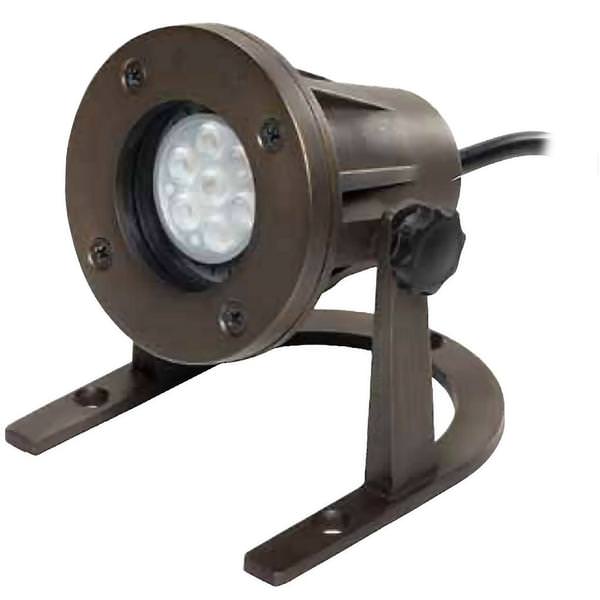 4.5 watt 12 volt 3000K Natural White Antique Brass Surface Mount Aiming Bracket LED Underwater Light