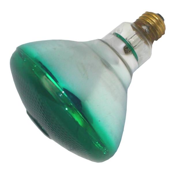 100 watt 130 volt BR38 Medium Screw Base Long Life Green Flood