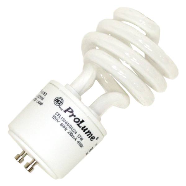 13 watt 120 volt T2 Twist and Lock Base 4100K Cool White CFL
