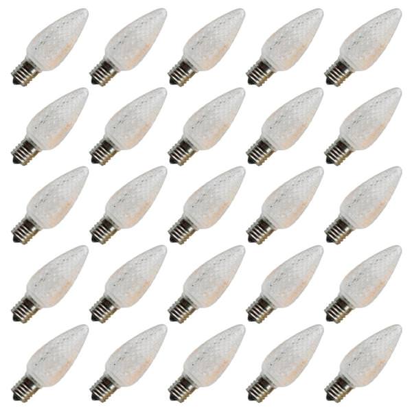 C7 Candelabra Screw Base Clear Faceted Non-Dimmable LED (25 pack)