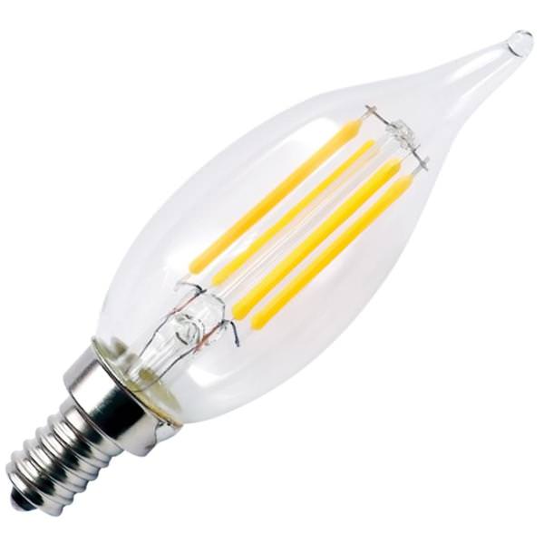 4.5 watt 120 volt CA10 Candelabra Screw Base 3000K Natural White Clear Dimmable LED