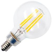 Halco 4.5 watt 120 volt G16.5 Candelabra Screw Base 2700K Warm White Dimmable Clear LED