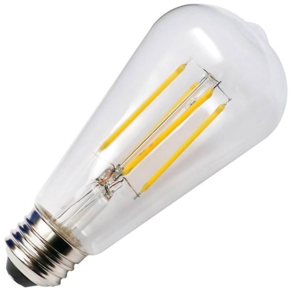 8 watt 120 volt ST19 2700K Warm White Clear Dimmable LED