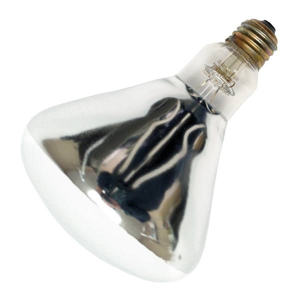 125 watt 120 volt BR40 Medium Screw Base Safety Coated Heat Lamp Flood