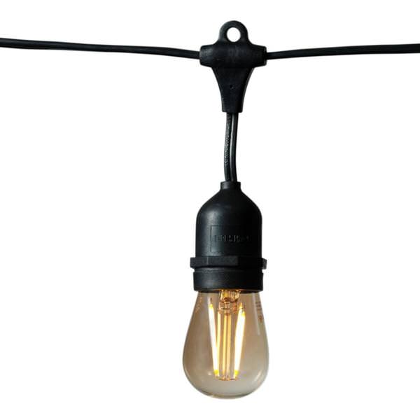 12 Light 25 watt 120 volt 26' Black Wire Medium Screw Base Light String