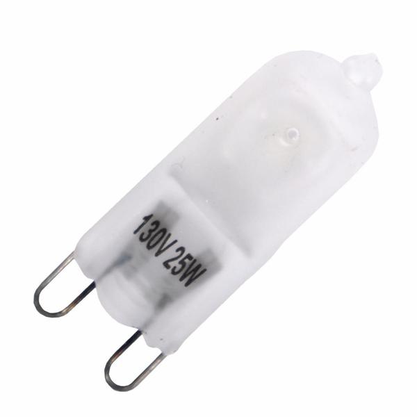25 watt 130 volt G9 Hollow pin Base 2500K Warm White Frosted #JCD