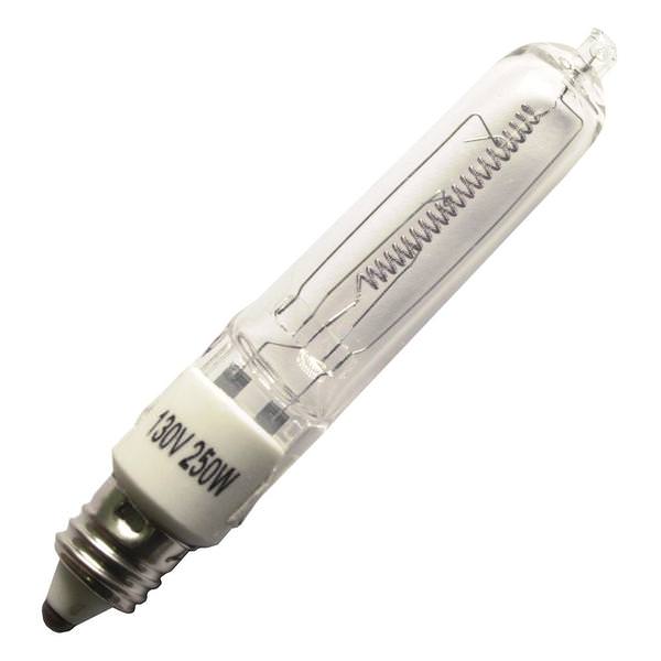 250 watt 130 volt T4.5 Miniature Candelabra Screw Base
