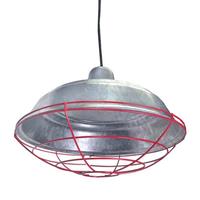 Hi-Lite 1 Light (Medium Screw Base) Red Cage Galvanized Metal Pendant Light Fixture