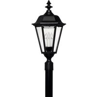 Hinkley 4 Light 28" Black Clear Beveled Glass Panels Post Lantern Light Fixture