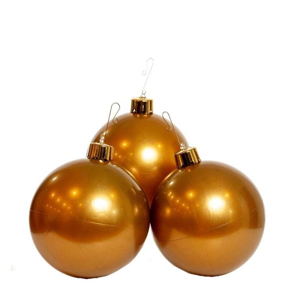 8" Vintage Gold Inflatable Mini Trio Ornament (3 Pack)