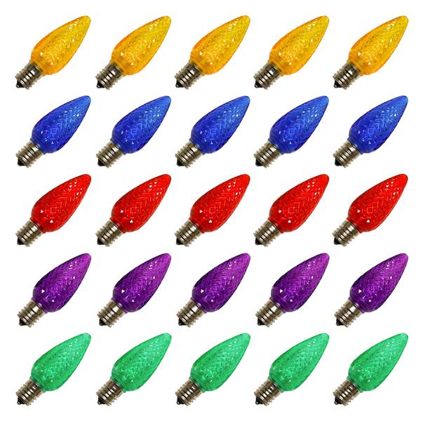 C9 Intermediate Screw Base Multi-Color LED (25 pack)